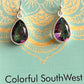 Teardrop mystic topaz sterling dangle earring