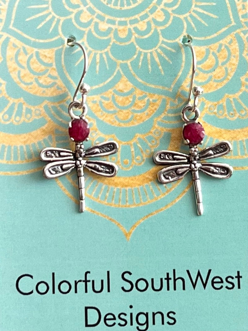 Little dragonfly sterling earrings